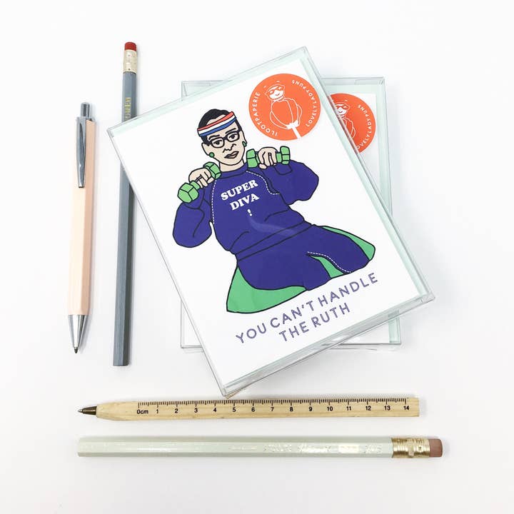 Lovely Lady Puns Greeting Cards Set with RBG, Frida and More for wholesale by ILOOTPAPERIE