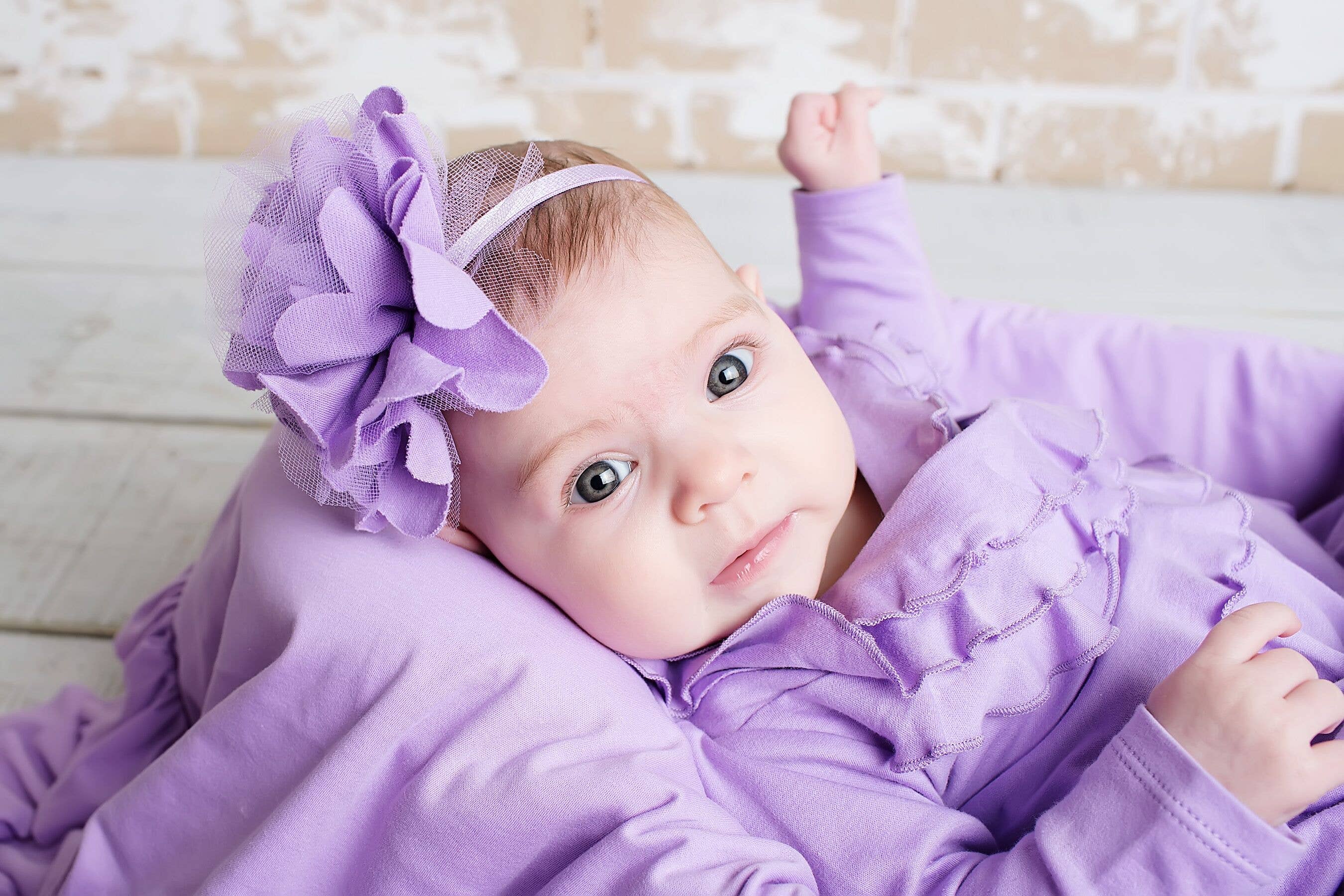 Lemon Loves Lime - Wholesale Fashion Headband - Baby - LAYETTE BASIC-Sheer Lilac Rose Headband1