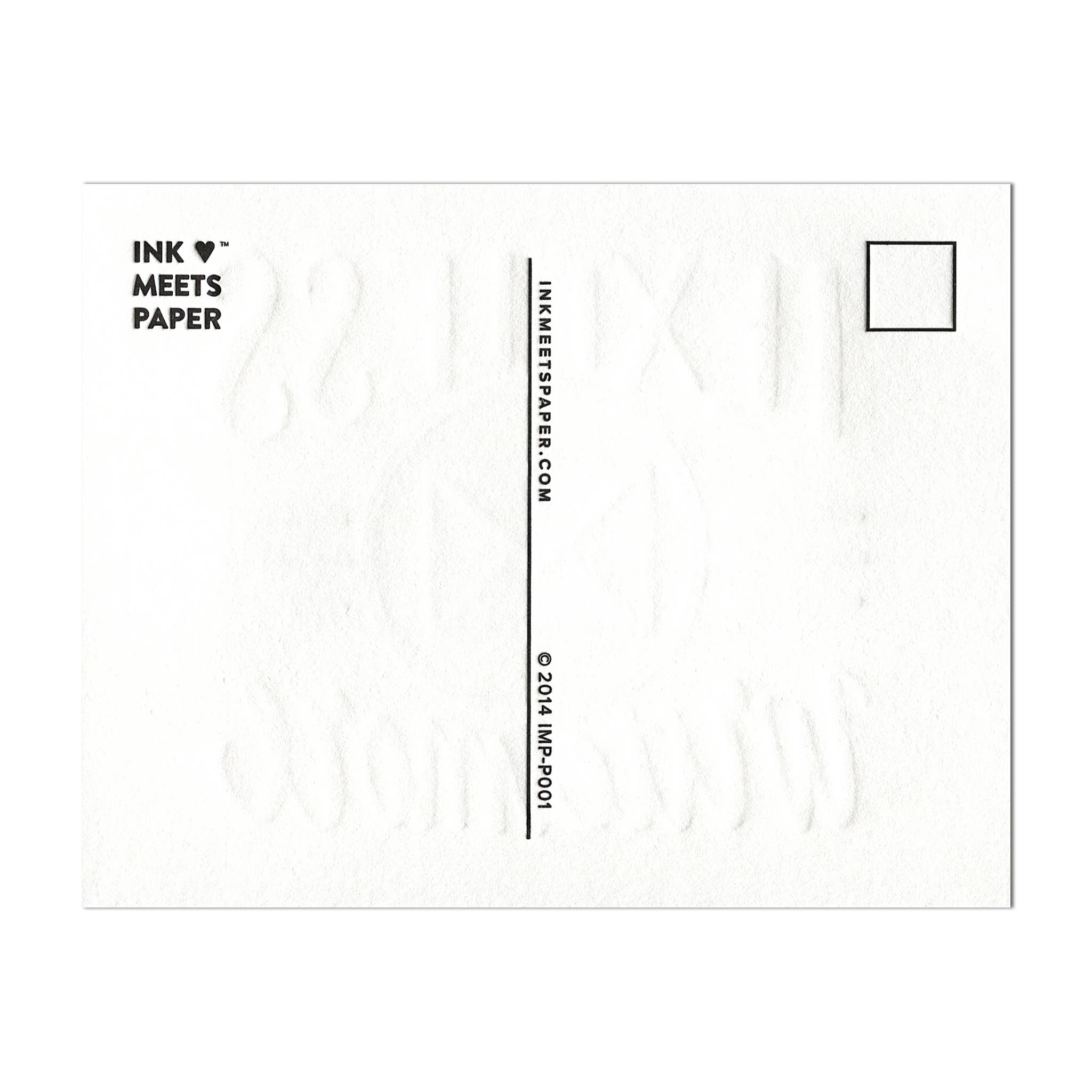 INK MEETS PAPER - Wholesale Postcard - Text Less. Write More. - postcard1