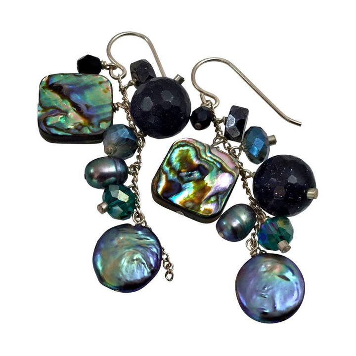 Boucles d'oreilles en cascade de minuit pour la vente par Delisch Jewelry & Accessories