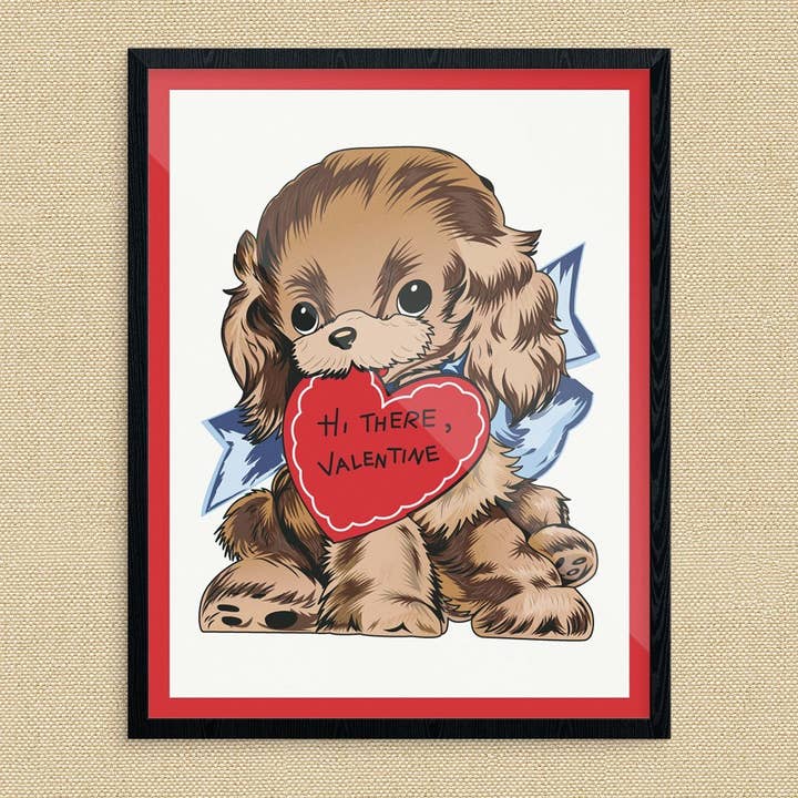 Fridgedoor - Wholesale Magnet - 2.5'' x 3.5'' Hi There Valentine Cute Dog Magnet