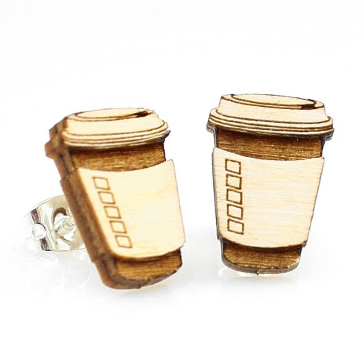 Pendientes de tuerca de café para venta al por mayor de Green Tree Jewelry