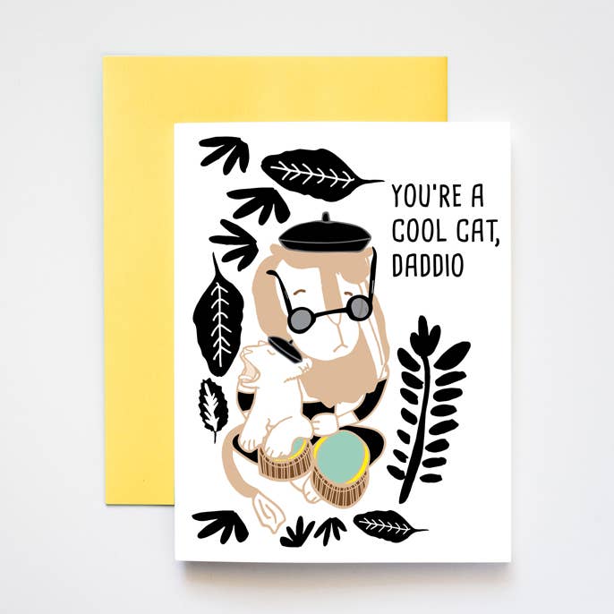Cool Cat Daddio Greeting Card for wholesale by ILOOTPAPERIE