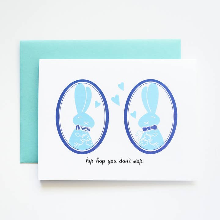 Boys Bunny Silhouette Greeting Card for wholesale by ILOOTPAPERIE