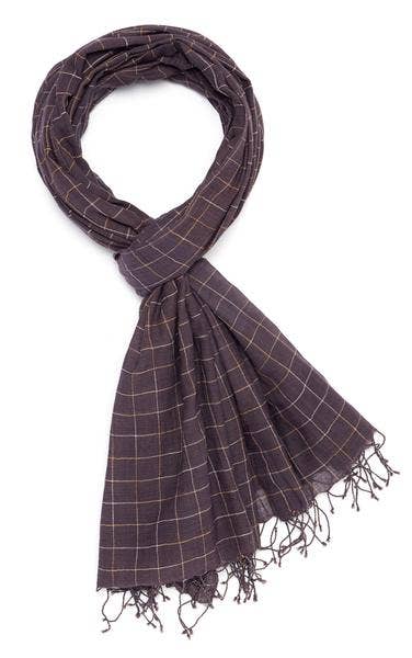 Indigo Handloom - Wholesale Scarf - Women's - Crosshatch - Brown1