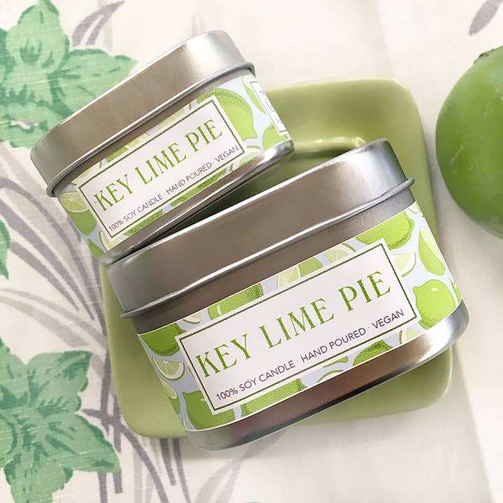 Green Daffodil Bath & Body - Wholesale Travel Candles - Key Lime Pie Soy Candle in Small Tin - Florida2