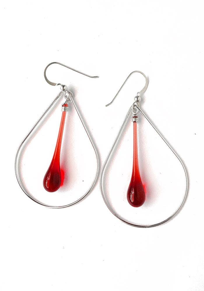 Sundrop Jewelry - Wholesale Dangle Earrings - Laceleaf Glass and Silver Earrings7