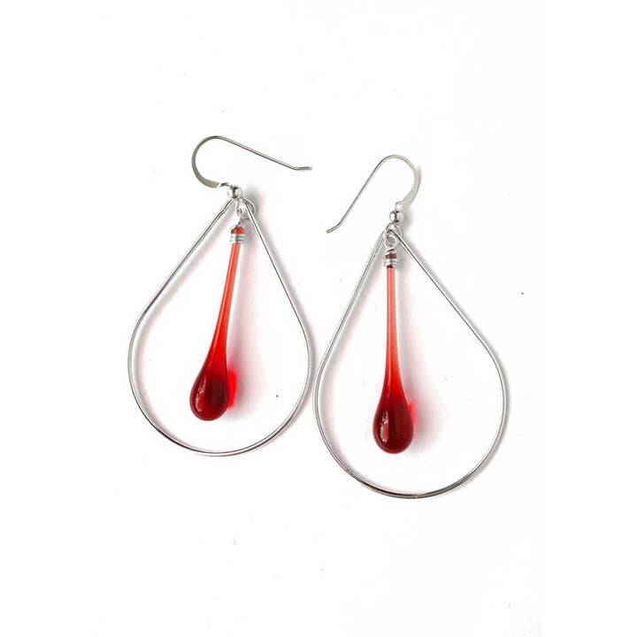 Sundrop Jewelry - Wholesale Dangle Earrings - Laceleaf Glass and Silver Earrings7