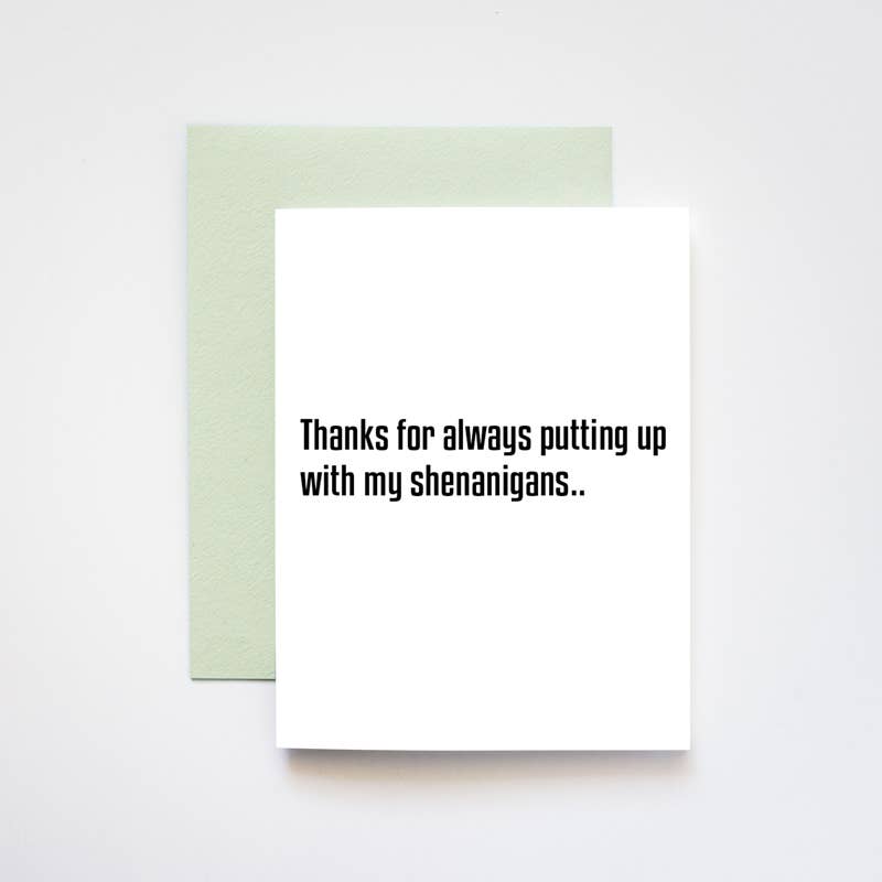 ILOOTPAPERIE - Wholesale Thank You Card - Thanks Shenanigans Greeting Card0