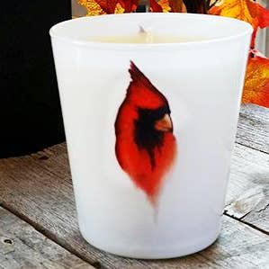 State Bird Illinois Northern Cardinal Candle for wholesale by Laguna Candles LLC