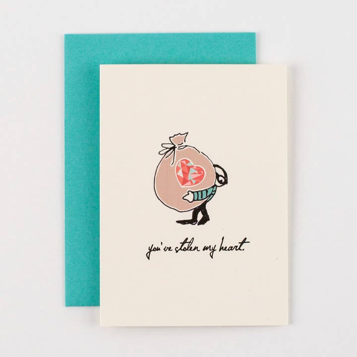 ILOOTPAPERIE - Wholesale Love Card - You Stole My Heart Bandit Greeting Card0