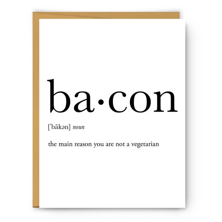 Bacon Definition - Everyday Card for wholesale by Footnotes