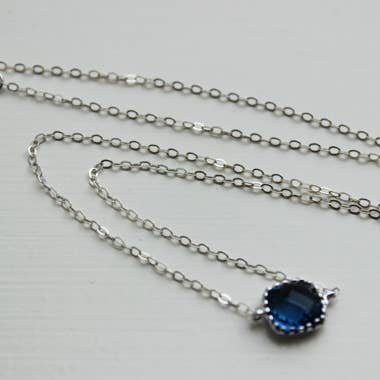 Dainty Sapphire Blue Necklace for wholesale by Laalee Jewelry