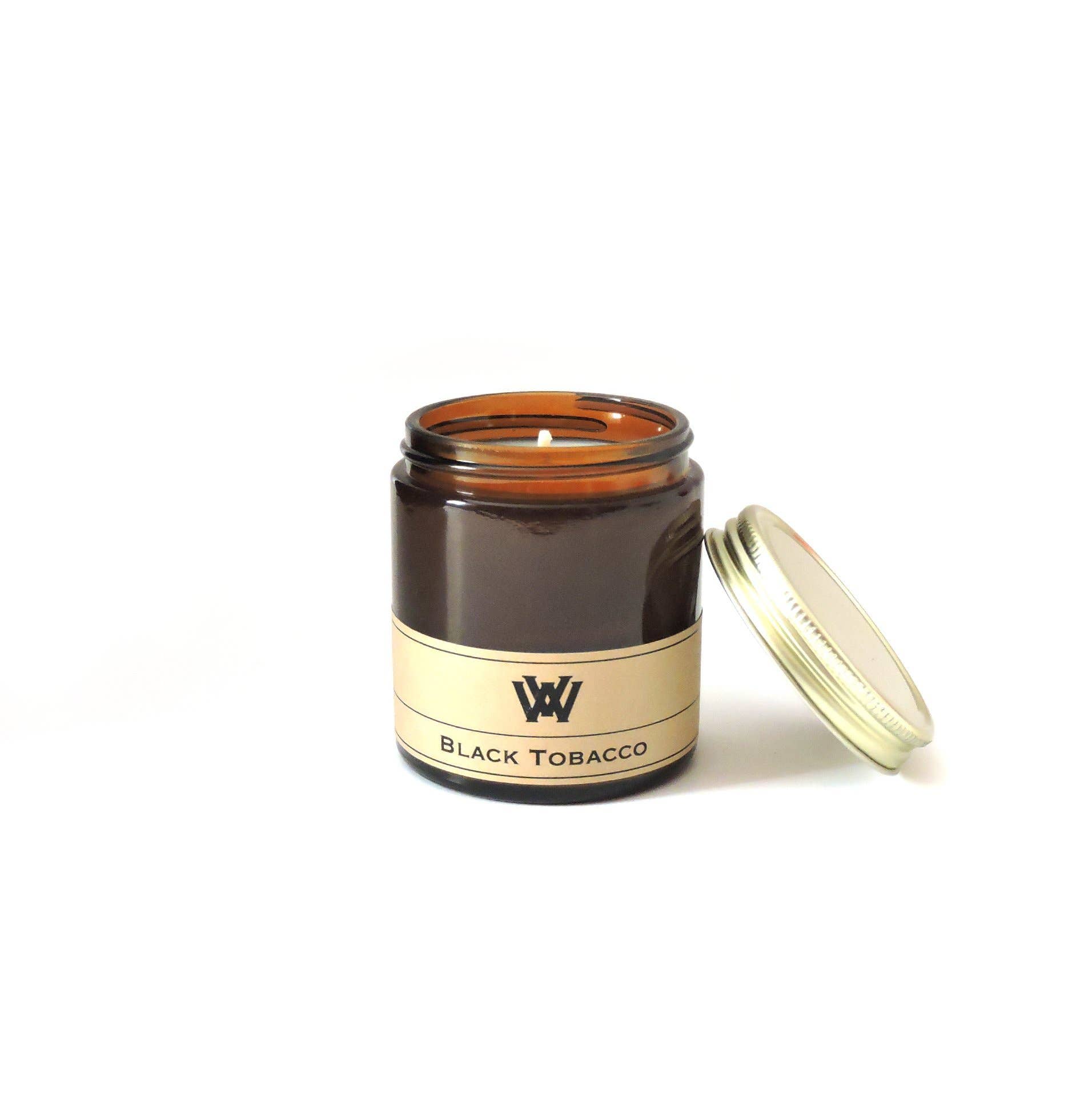 W.V. Candle Co. - Wholesale Jar/Filled Candle - 3.5 oz Black Tobacco Soy Candle