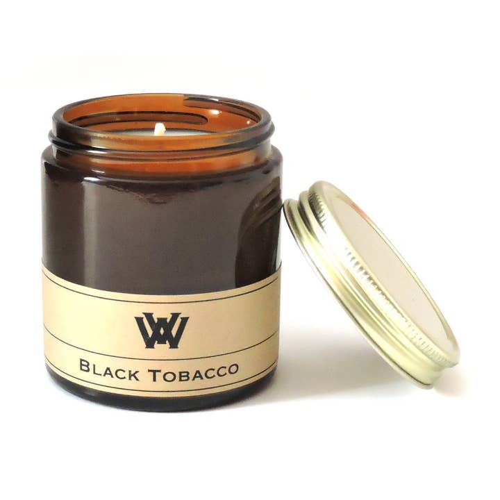 W.V. Candle Co. - Wholesale Jar/Filled Candle - 3.5 oz Black Tobacco Soy Candle0