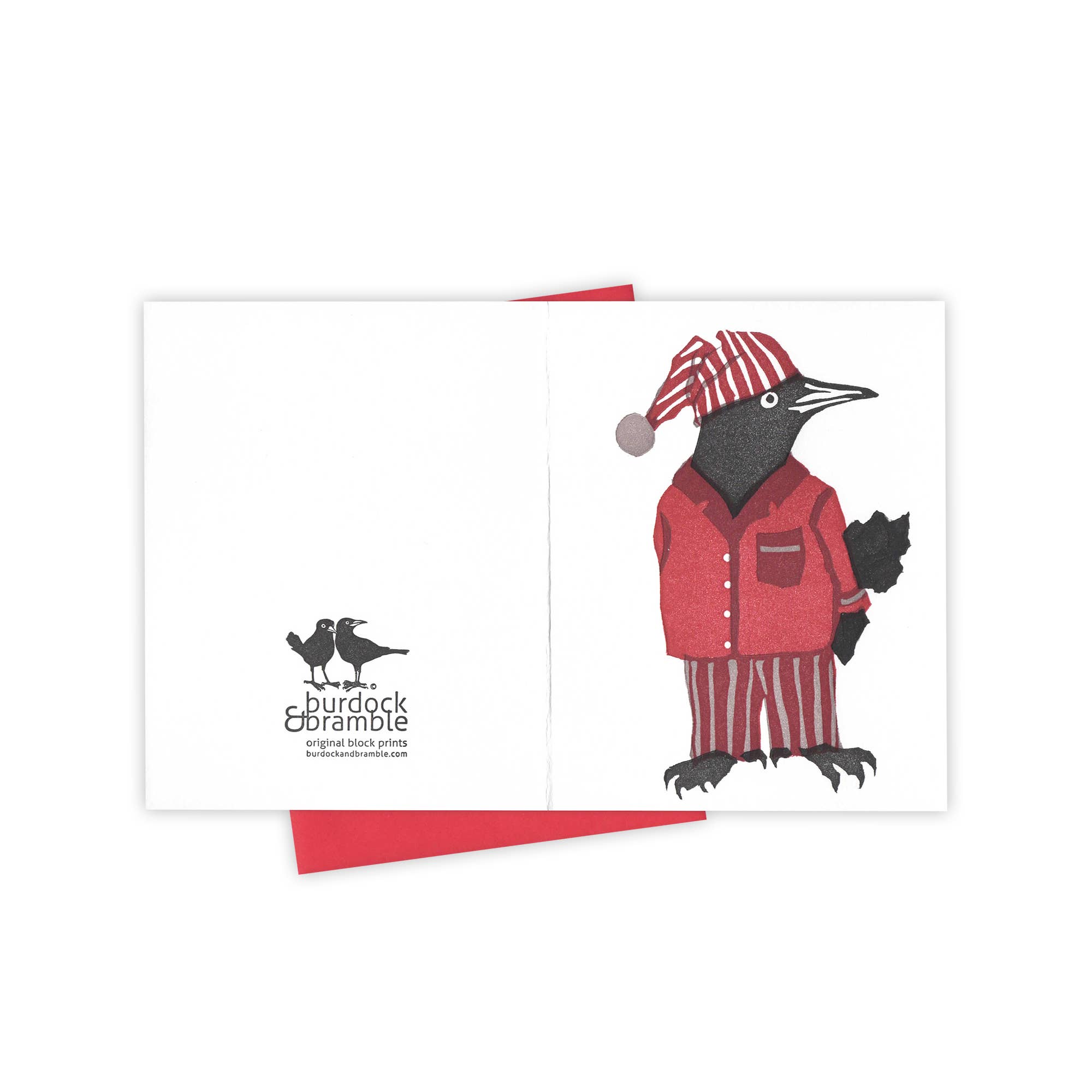 Burdock & Bramble - Wholesale Season's Greetings Card - Winter Nap Grackle Card1