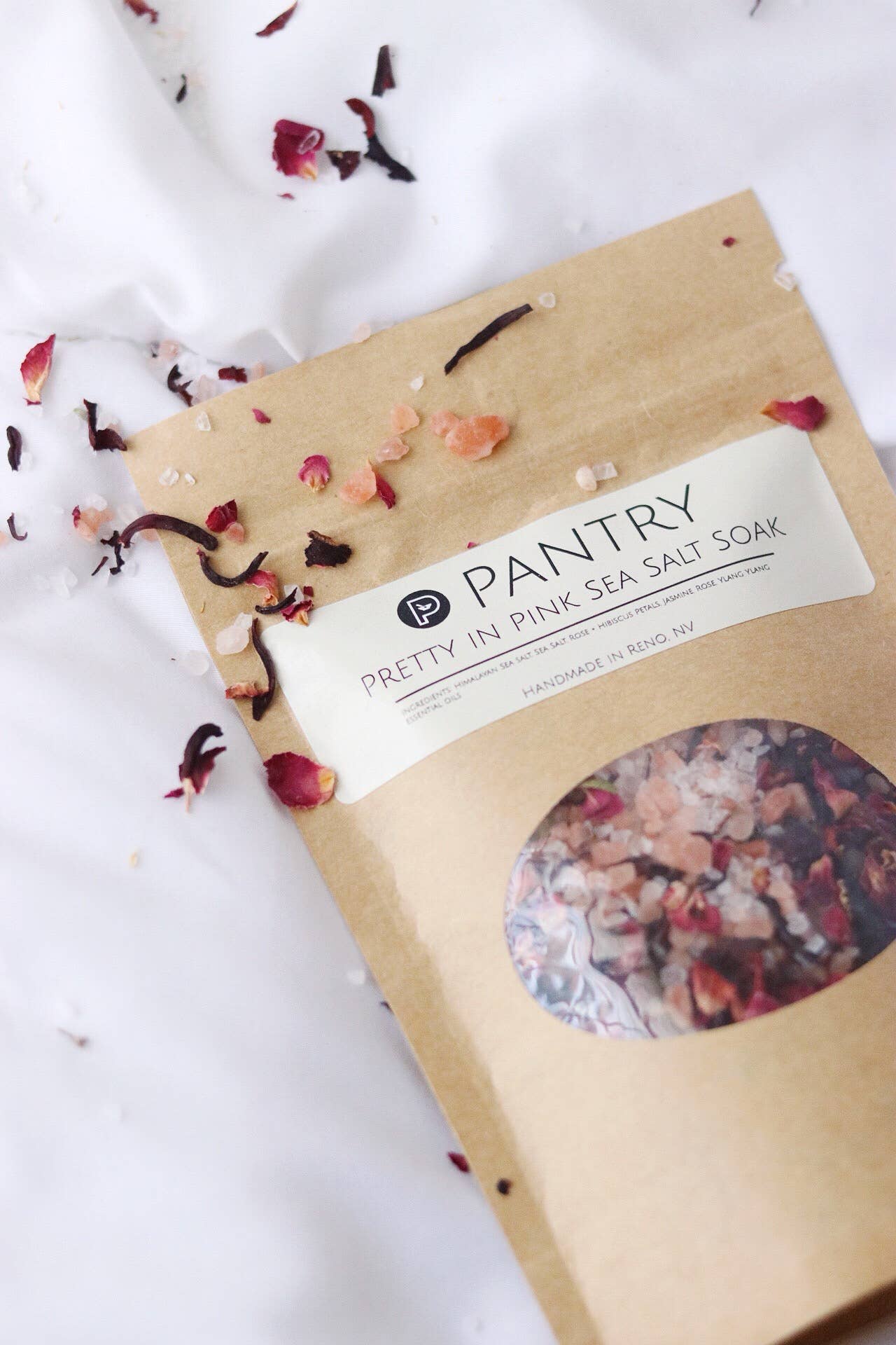 Pantry Products - Skin, Body, + Wellness - Wholesale Bath salts - Pretty In Pink Sea Salt Soak - Hibiscus Jasmine Bath Salt