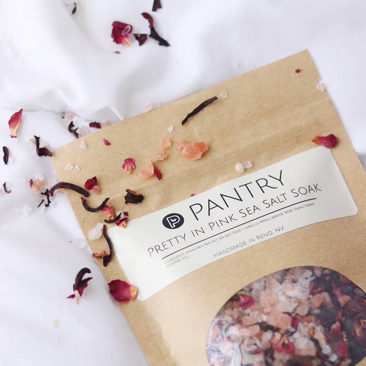 Pantry Products - Skin, Body, + Wellness - Wholesale Bath salts - Pretty In Pink Sea Salt Soak - Hibiscus Jasmine Bath Salt0