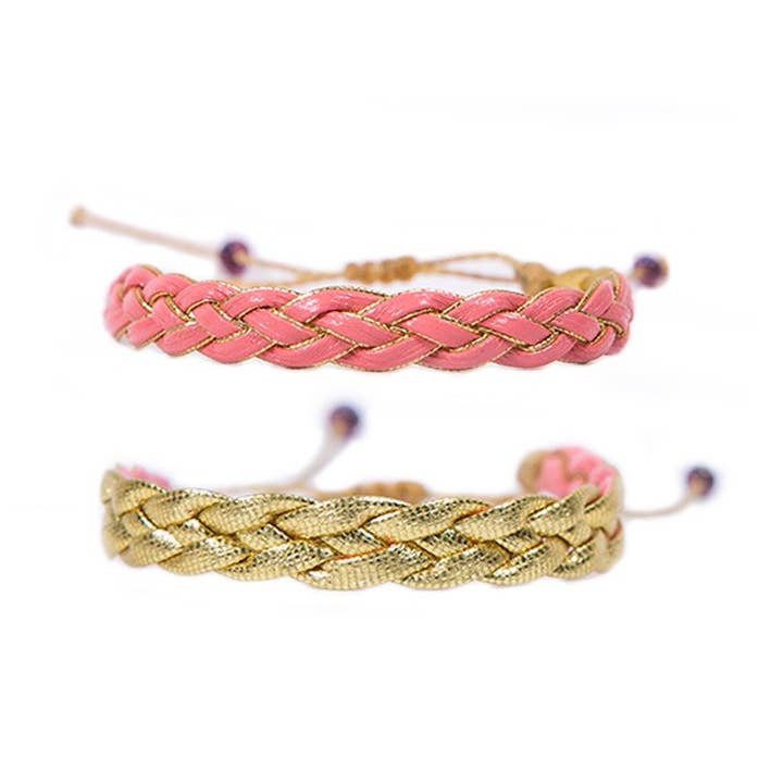 Lachsrosa geflochtenes für den Großhandel von Vakano Bracelets