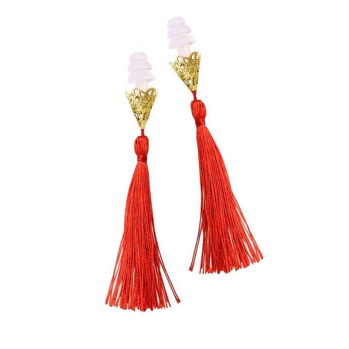 The Sleepy Cottage - Wholesale Tassel Earrings - Red Holly Golightly Tassel Earplugs5
