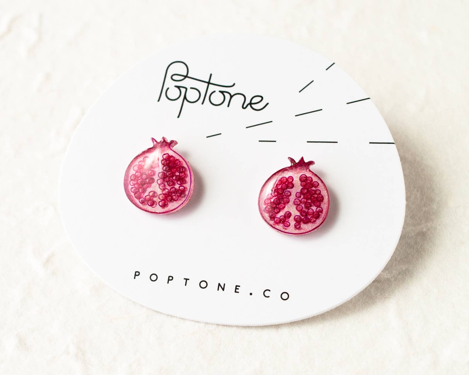 Poptone Co. - Wholesale Stud/Post Earrings - Pomegranate Fruit Stud Earrings