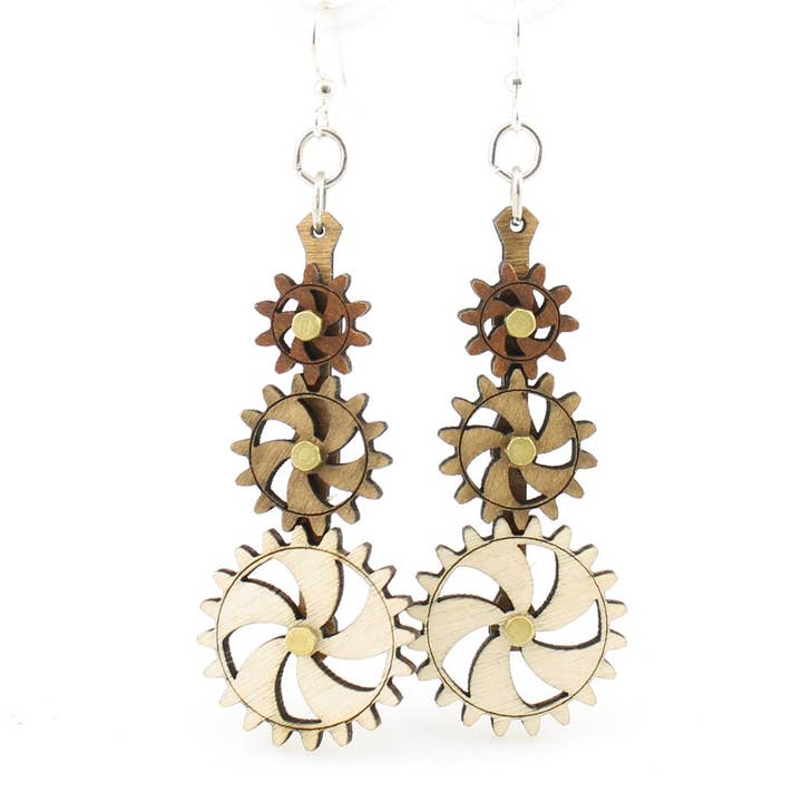 Pendientes Kinetic Gear 5009 para venta al por mayor de Green Tree Jewelry