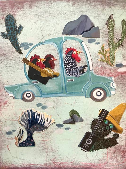 On Tour - Chicken Art Print for wholesale by Mangoseed