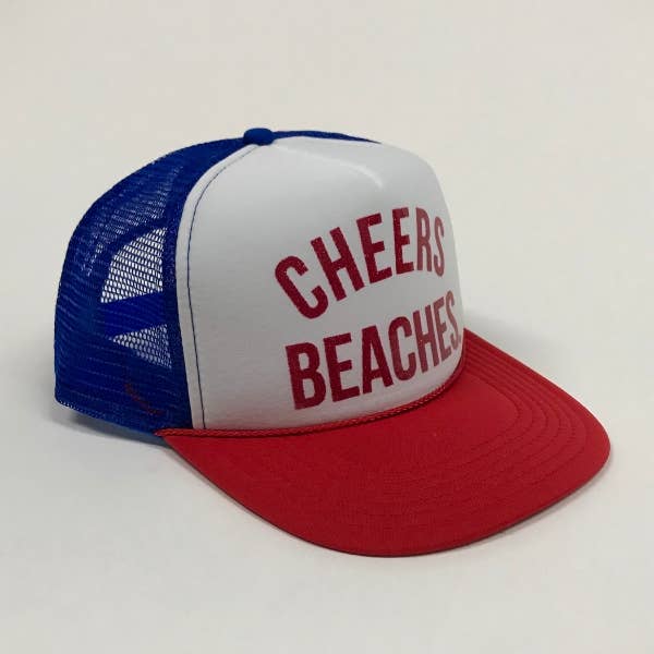 Cheers Beaches - Wholesale Trucker Hat - Women's - Cheers Beaches Retro Red White & Blue Trucker Hat1
