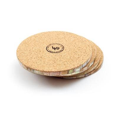 LIKHÂ - Wholesale Onderzetters - Onderzetter Set - Parelmoer Pieza, Nude Bruin