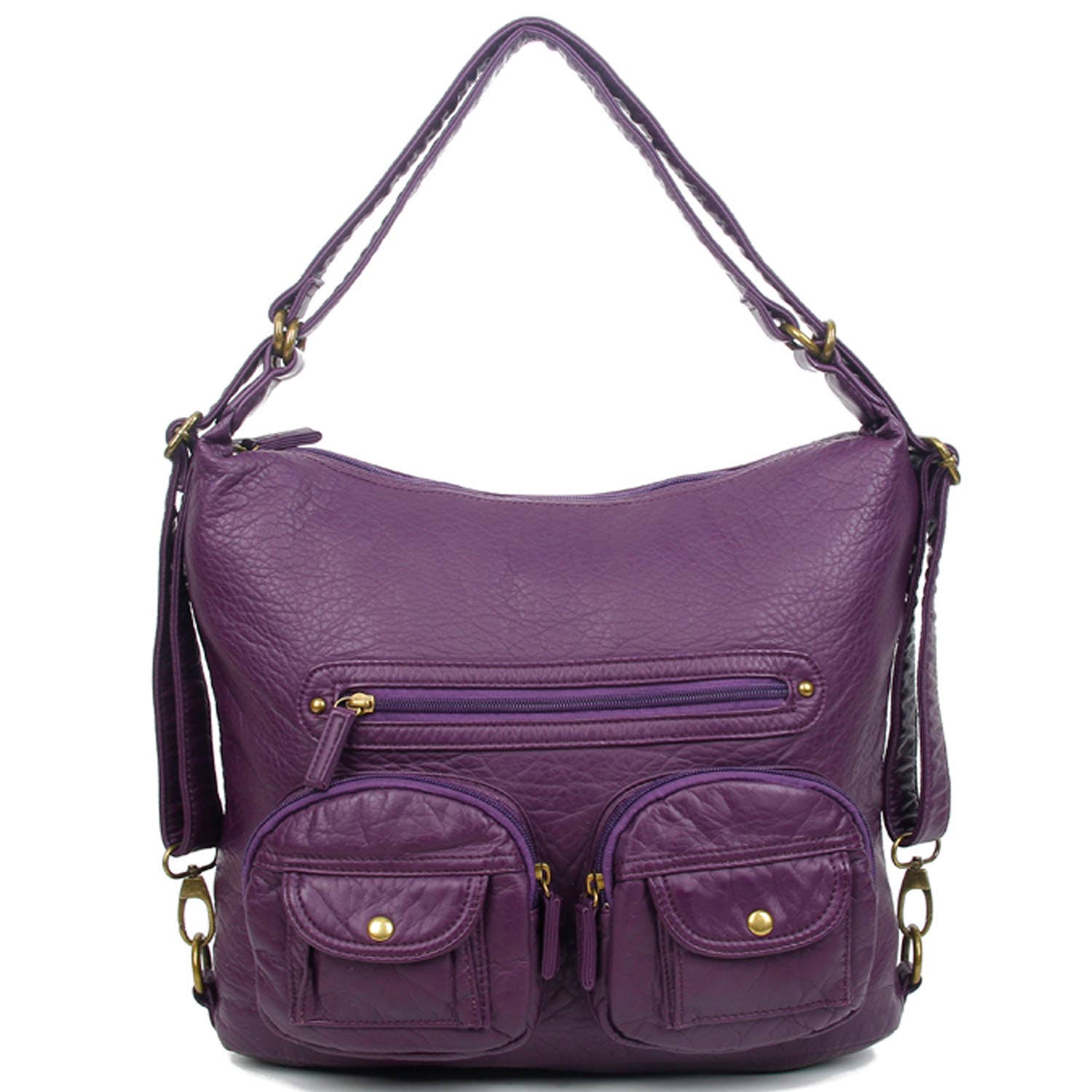 AMPERE CREATIONS - Wholesale Backpack - Women's - Convertible Soft Vegan Leather 3 in 1 Crossbody Backpack Bag23
