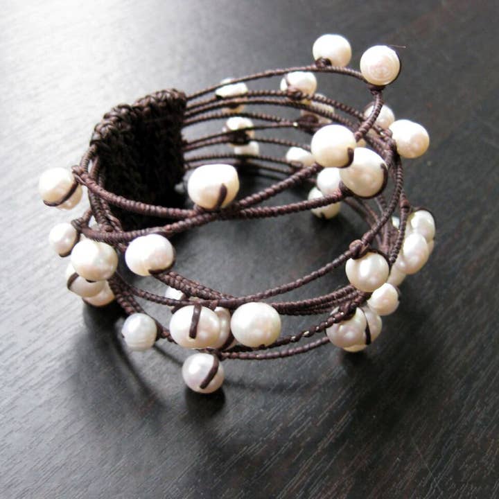 Lumily – wholesale Cuff bracelet – Cuff Pearl Handmade Bracelet - Thailand2