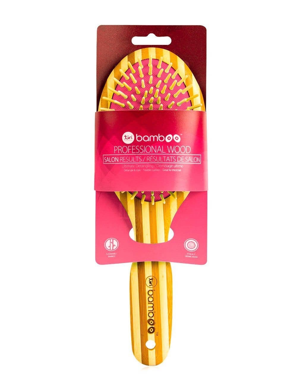 Tiri Pro – wholesale Hair brush/comb – Sustainable Bamboo Brush with Natural Bristles - Orange5