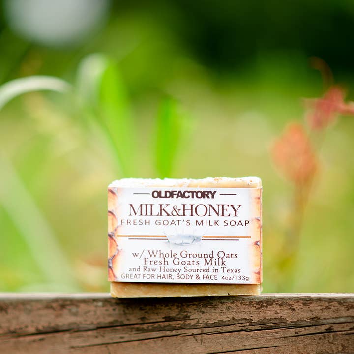 Old Factory Soap + Parousia Perfumes - Wholesale Bar Soap - Milk & Honey Goats Milk Soap - with Raw Honey and Ground Oat