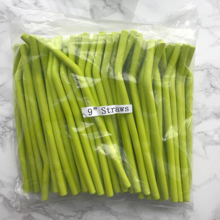 9" Wide, Curved Softy Straw Singles for wholesale by Softy Straws