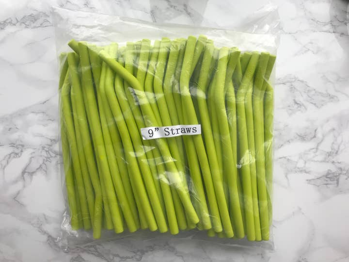 9" Wide, Curved Softy Straw Singles for wholesale by Softy Straws