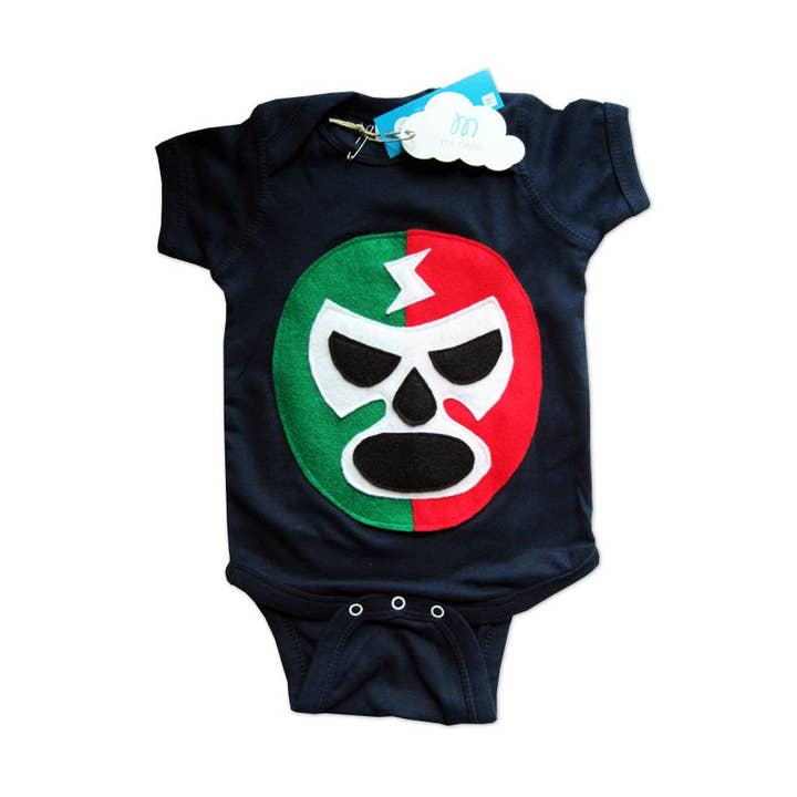 Luchador Rojo+Verde - Red + Green Mexican Wrestler Bodysuit for wholesale by mi cielo