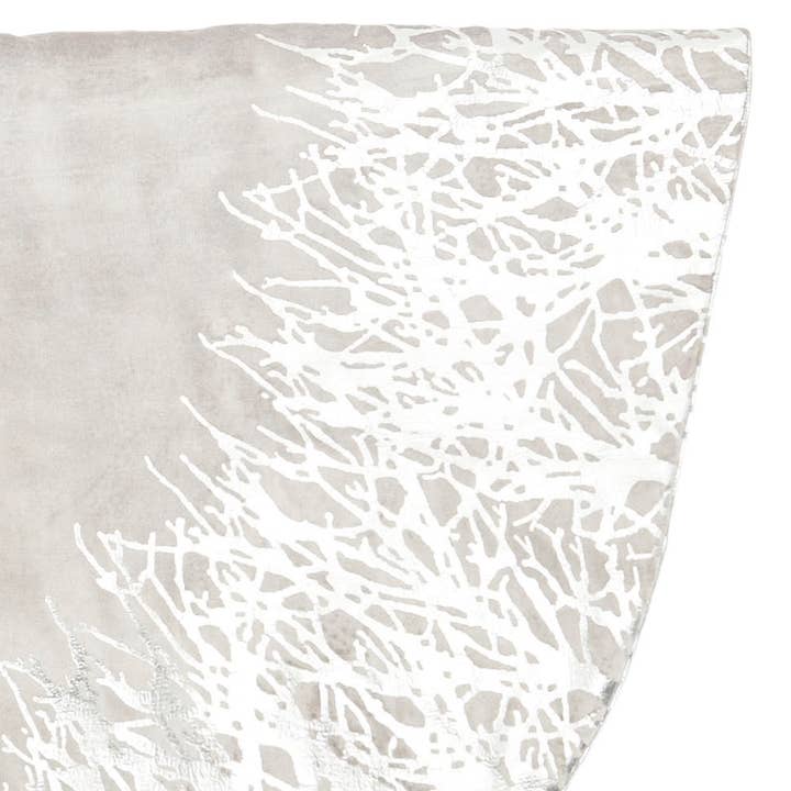Gray Burnout Velvet Handmade Christmas Tree Skirt - 60" for wholesale by Arcadia Home