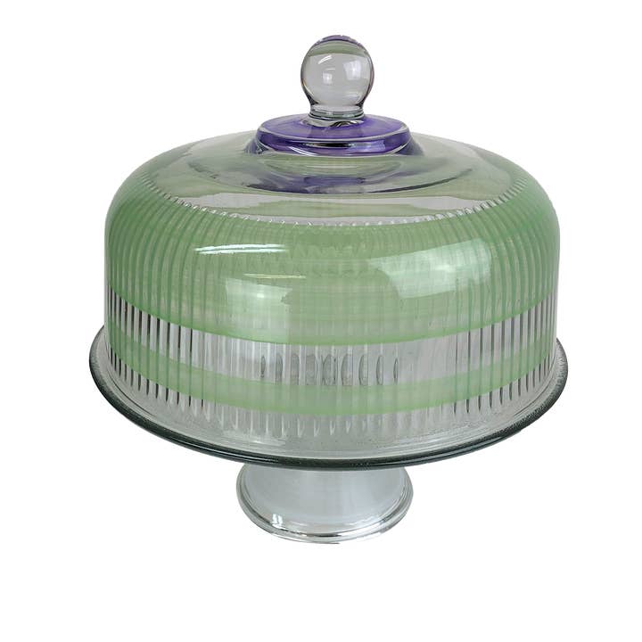 Cape Cod Cottage Dôme à gâteau vert pour la vente par Golden Hill Studio