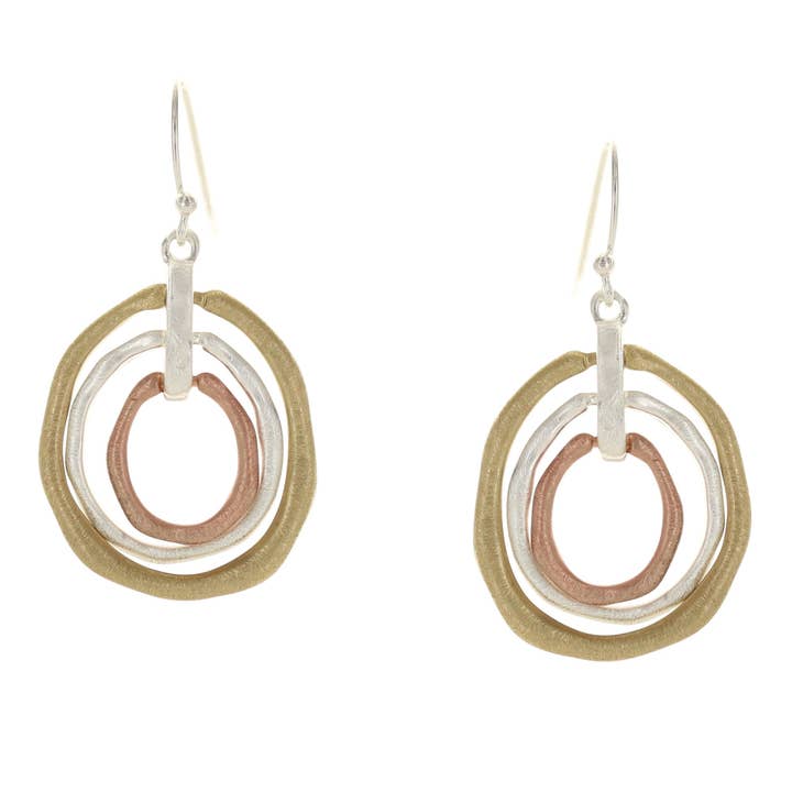 Tri Color Circles Earrings for wholesale by Takobia