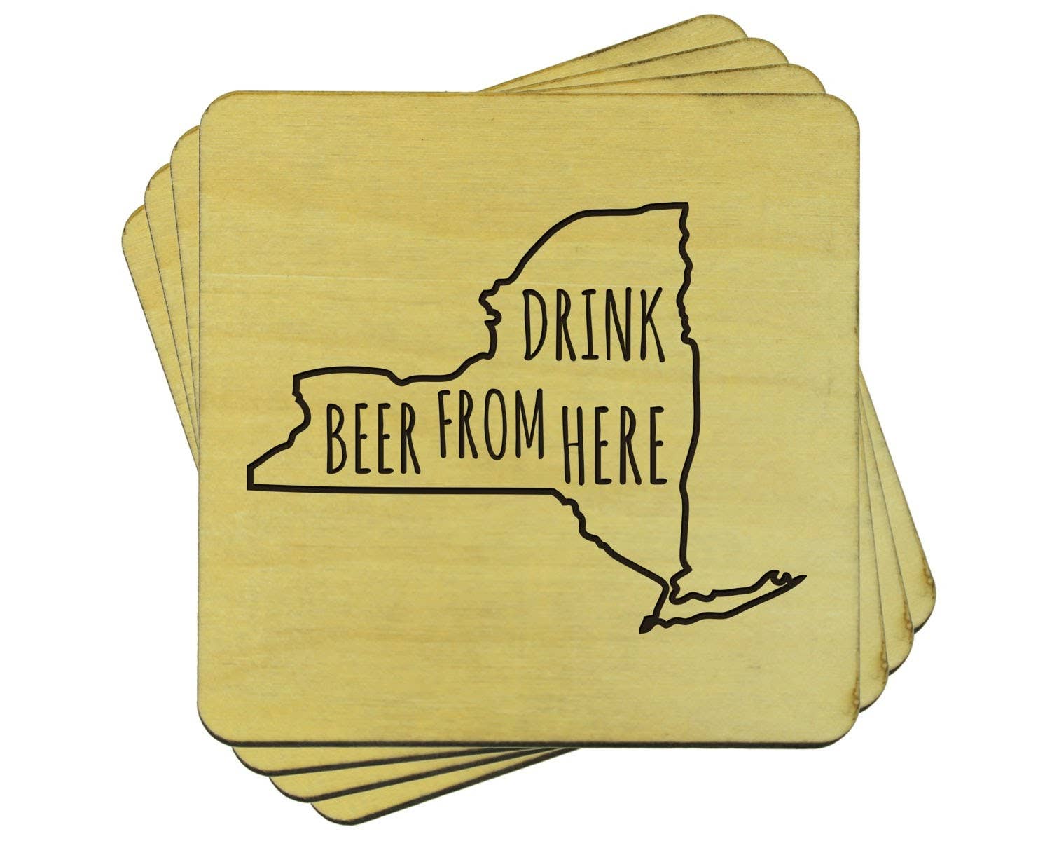 Torched Products - Wholesale Coasters - Drink Beer From Here Coasters | Set of 4 Beer Coasters36