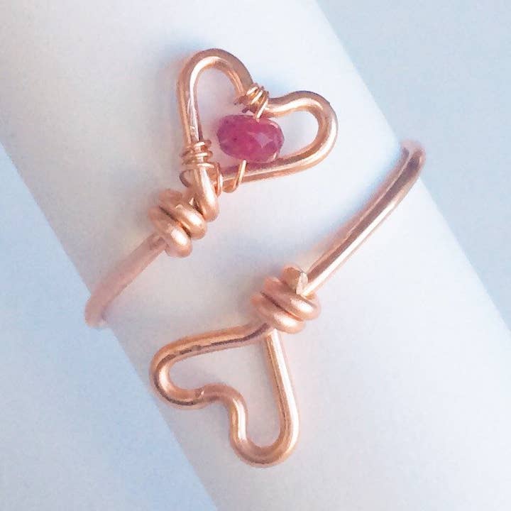 Hjärta Ring - Roséguld & Ruby för wholesale av Applepear Handcrafted Jewelry