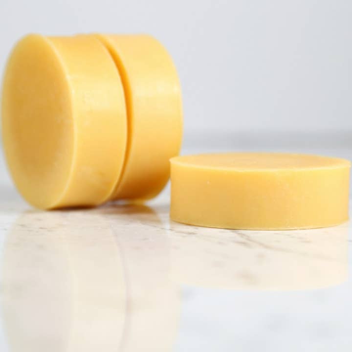 Carrot + Shea Round Facial Bar Soap for wholesale by Pine Tree Road Soap