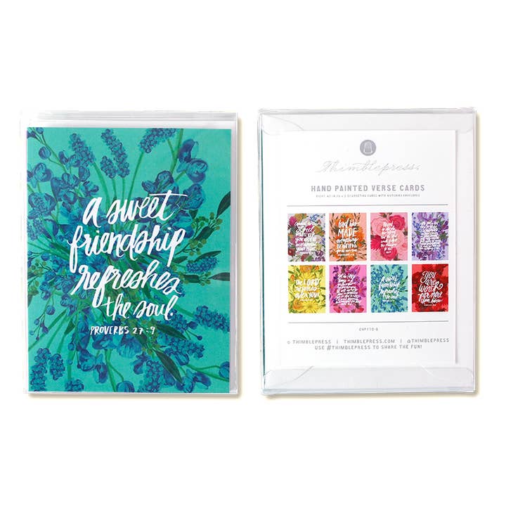 Thimblepress - Wholesale Stationery/Notecard Set - Box Set of 8 Bible Verse Greeting Cards