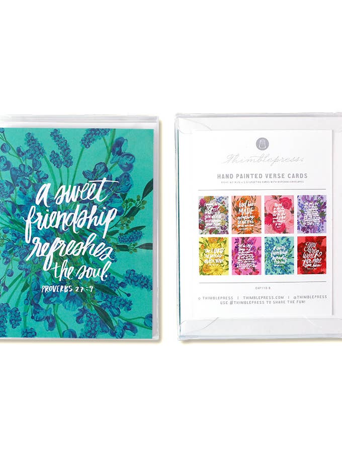 Box Set of 8 Bible Verse Greeting Cards for wholesale by Thimblepress