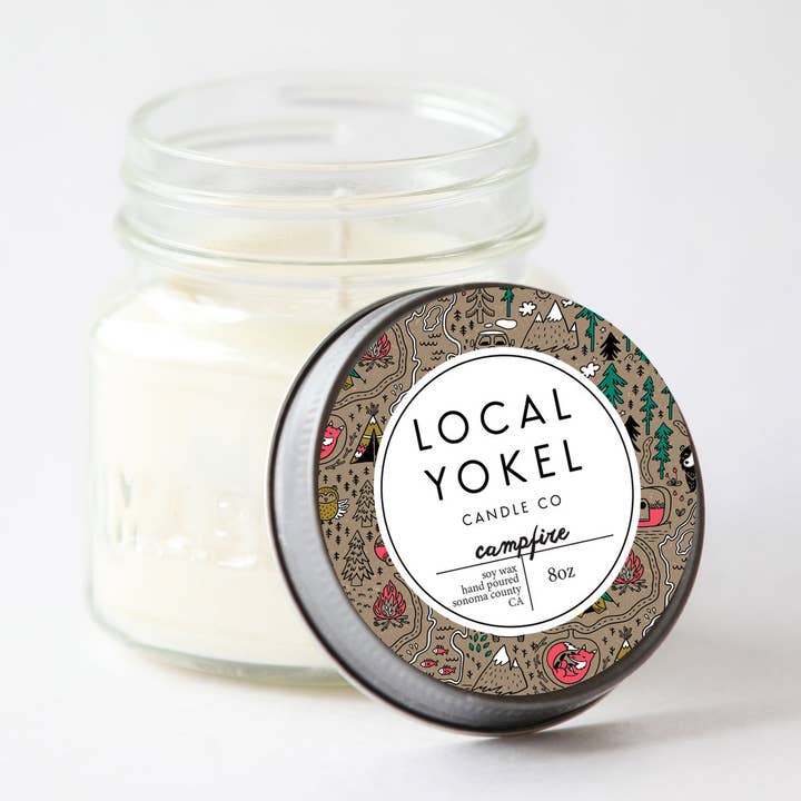 Lejrbål | 8oz Mason | Soy Wax Candle | for engroshandel hos THE LOCAL YOKEL