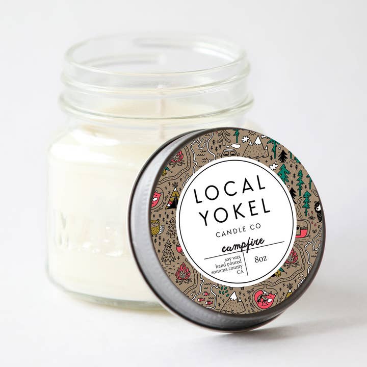 Campfire | Mason de 8 oz | Vela de cera de soja | para venta al por mayor de THE LOCAL YOKEL