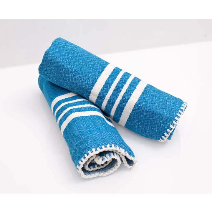 SET OF 2 - P. Blue Farmhouse Hand Towel Tea Towel 17" x 34" for wholesale by Buldano