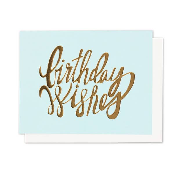 Thimblepress - Wholesale Birthday Card - Birthday Wishes Gold Foil + Emboss Greeting Card