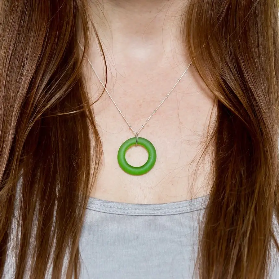 Smart Glass Recycled Jewelry – Colar pingente/pendente por atacado – COLAR ESTILO SEAGLASS SIMPLES3