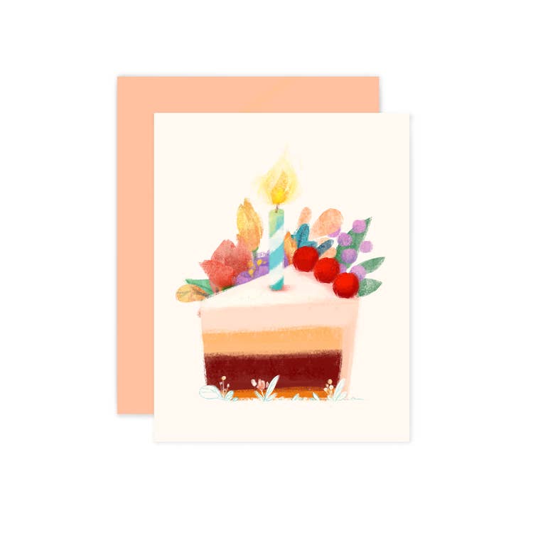 The Little Red House - Wholesale Birthday Card - Cake Slice Card